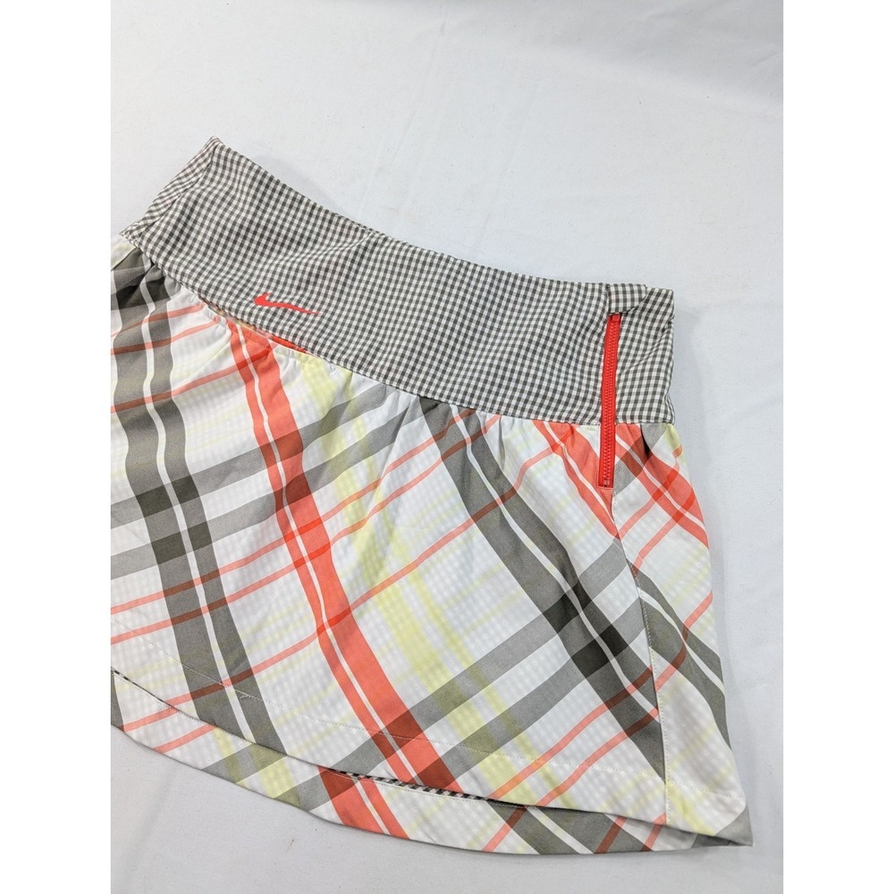 Zip Side‎ Nike Tennis Skirt Womens M Pleated Button Wrap-Around Pink  Gray Plaid